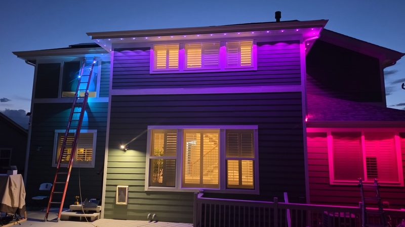 Backyard zones in blue, purple and red