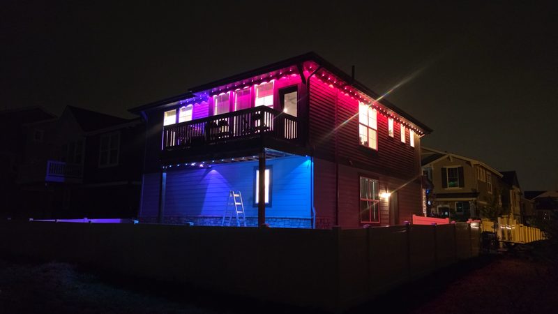 Deck and balcony in blue and red