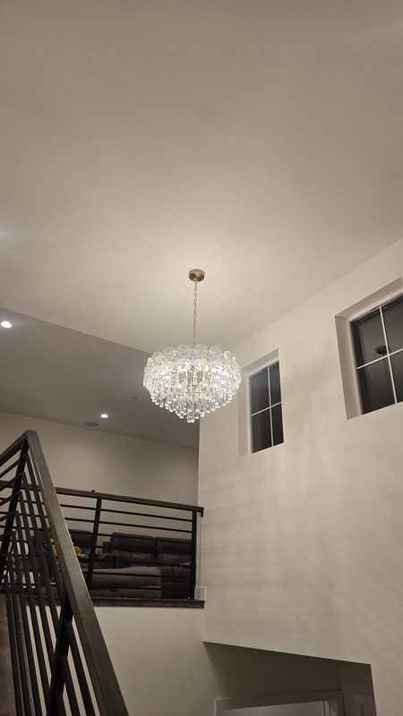 Two-story foyer chandelier