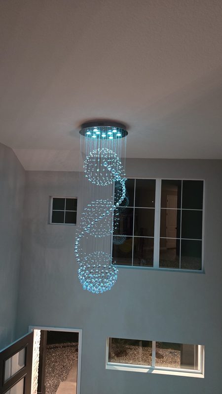 Spiral raindrop crystal, stairwell
